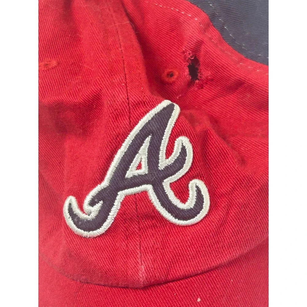 Fan Favorite Atlanta Braves Hat Kids One Size Red Navy Distressed Baseball Cap